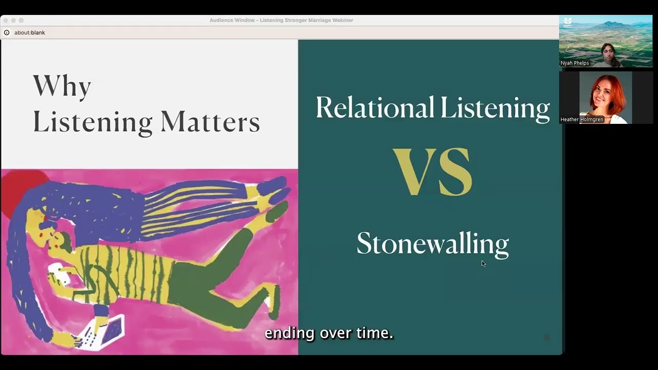 Stronger Marriage Webinar- Heather Holmgren: The Lost Art of Listening