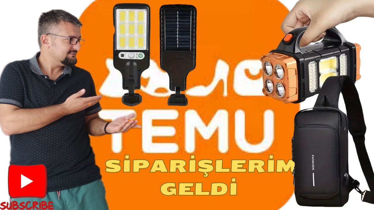 Temu Siparişlerim geldi Solar lamba Güneş enerjili Lamba Su geçirmeyen Çanta ve yağmurluk