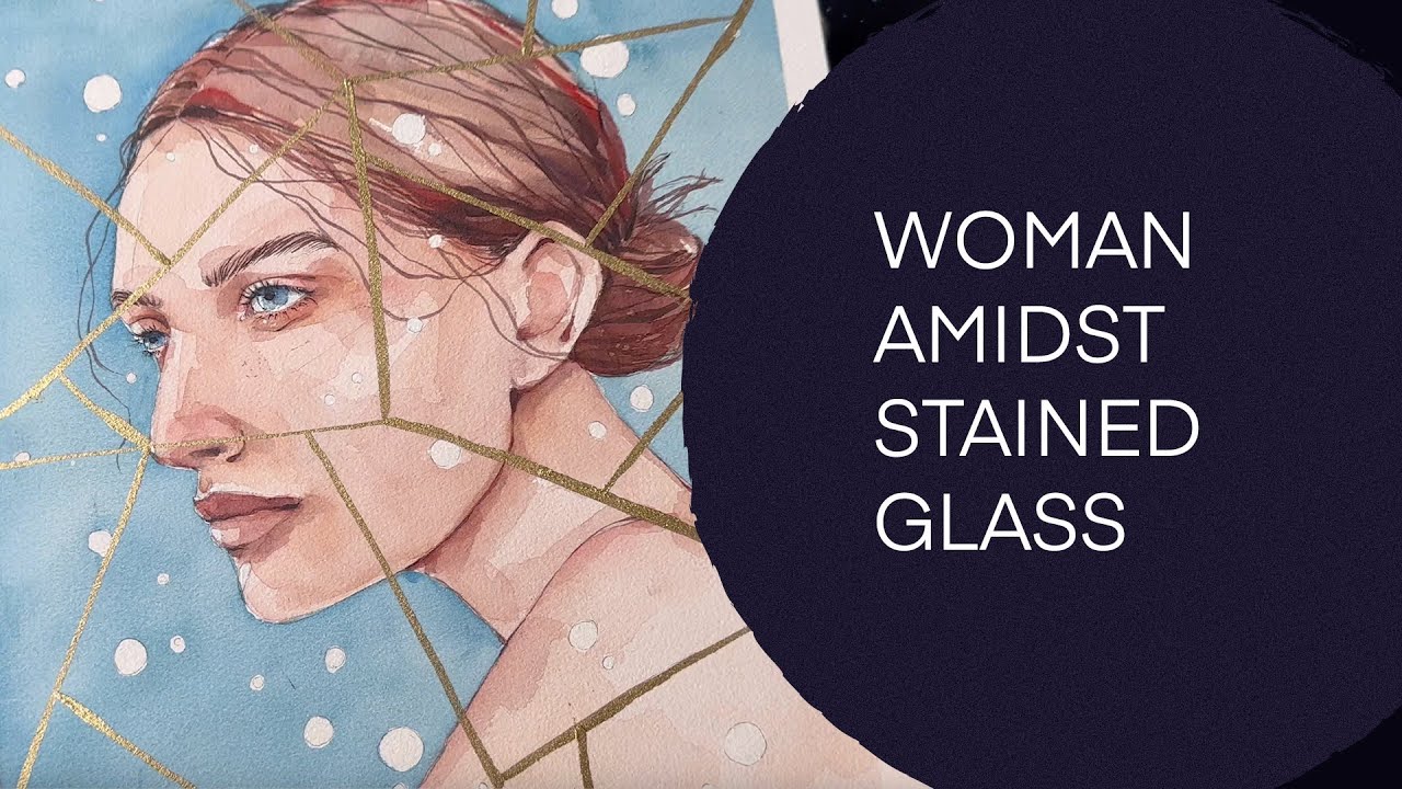 Woman Amidst Stained Glass