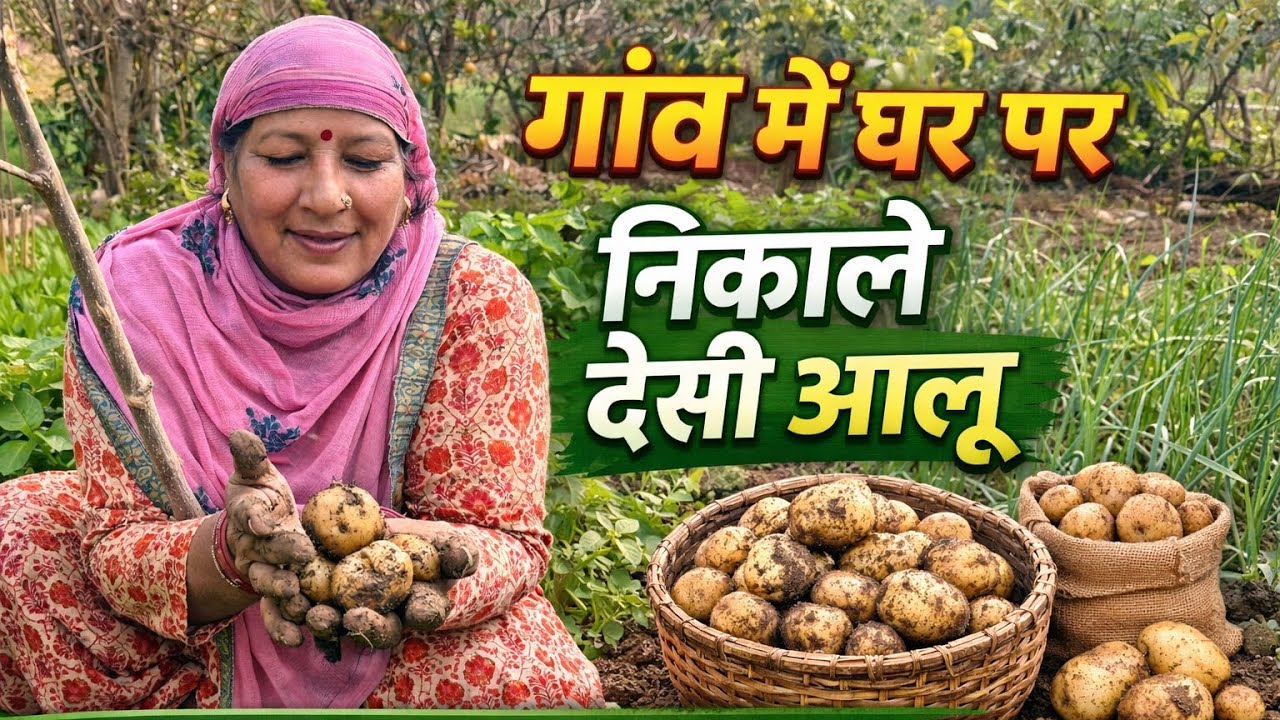 Village Life Himachal 🥔 घर के खेत से ऑर्गेनिक आलू निकाले | Himachali Walker