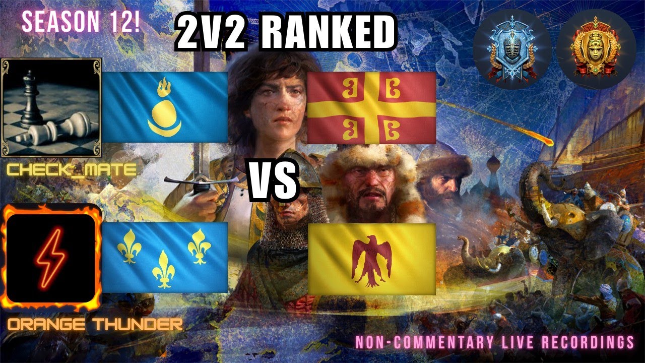 AOE4 2v2 S12 #25: Mongols & French VS Macedonian Dynasty & Ayyubids on Dry Arabia