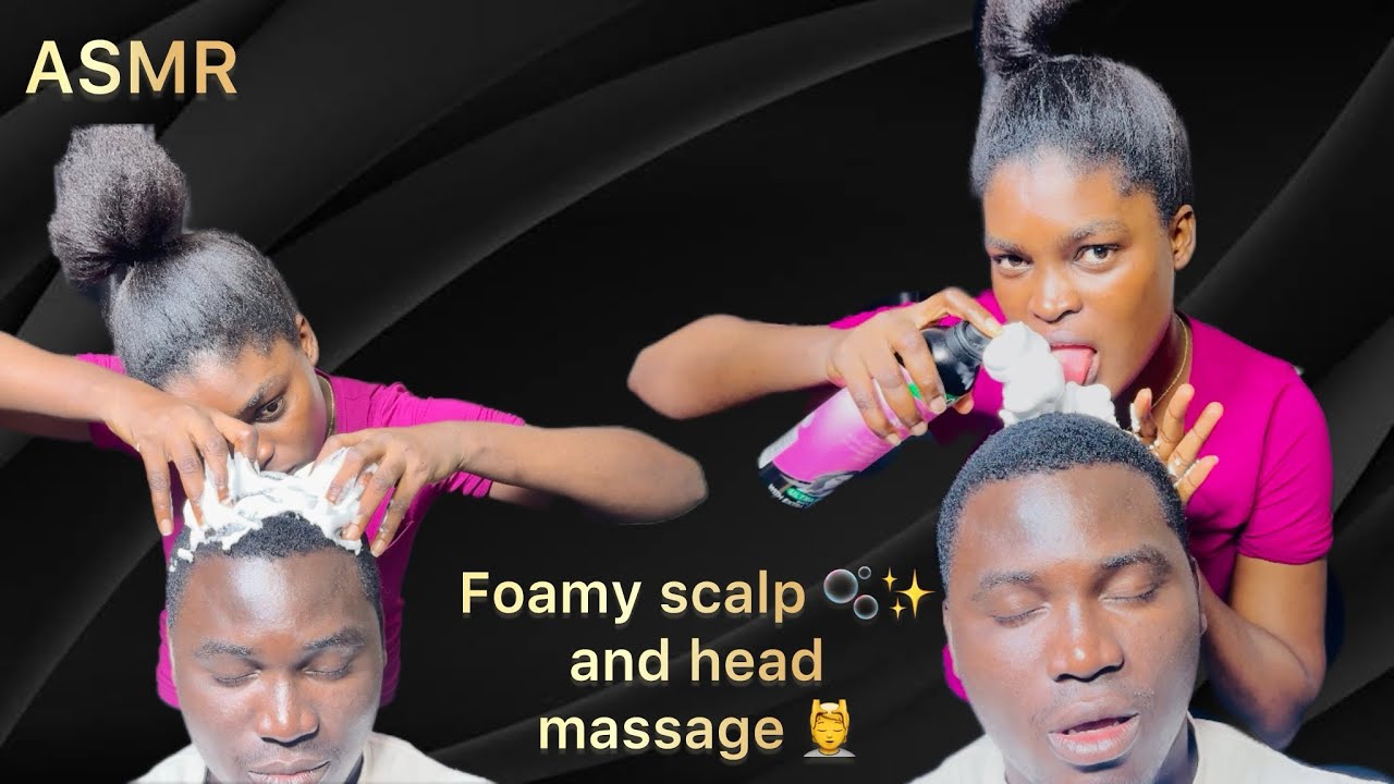 ASMR 🫧✨ Foamy scalp and head massage for  Relaxing & sleep easy 💤”