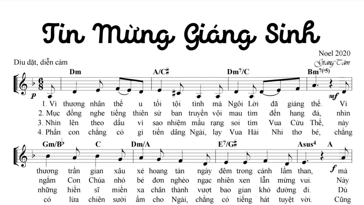TIN MỪNG GIÁNG SINH - LM GIANG TÂM - Trình bày Thanh Tuyền, Khánh Ngọc, Minh Cường & Quốc Cường-(GS)