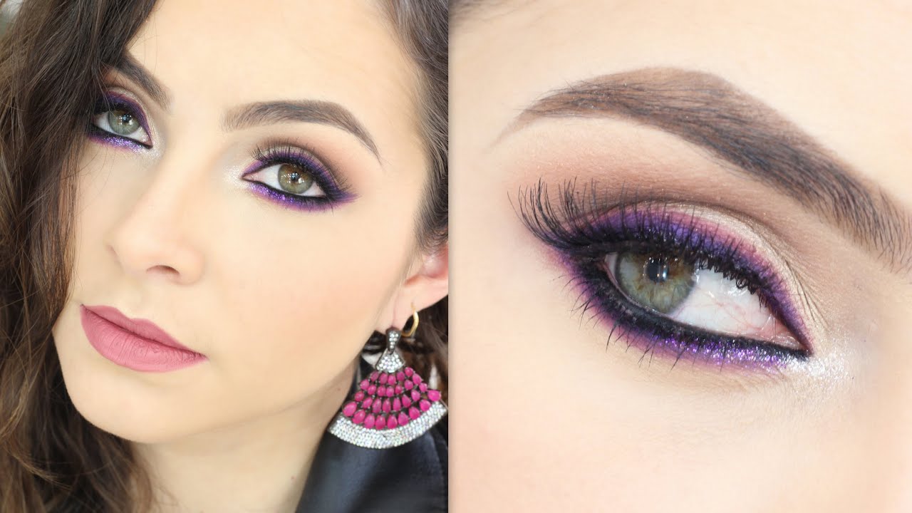 Maquiagem com Delineado Roxo - Purple