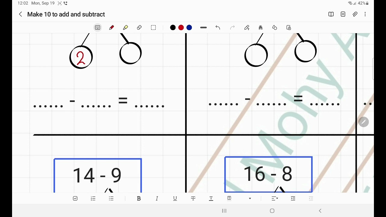 شرح Make 10 to subtract Grade 2