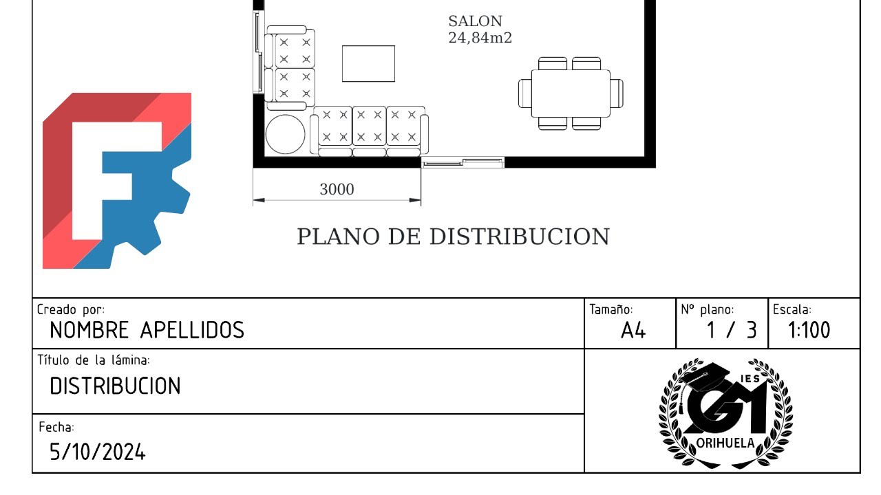 Planos de una vivienda con FreeCAD 1.0 (5/6): pdf para impresión
