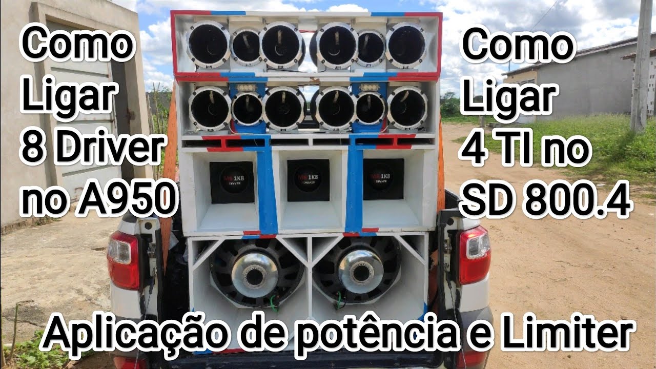 Como Ligar 8 DRIVER no A 950 Power System e 4 TI SD 800.4 + Aplicação de potência e Limiter
