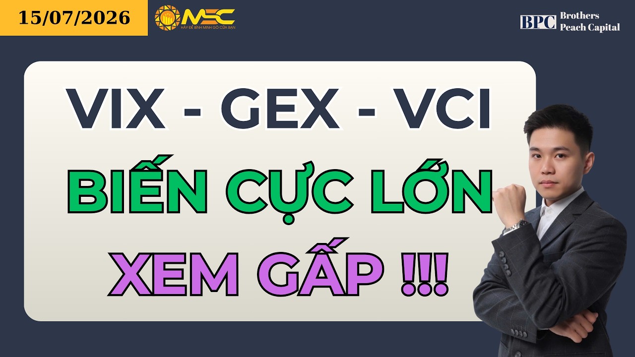 Chứng Kho&aacute;n H&ocirc;m Nay | Nhận định Thị Trường Ng&agrave;y 15/07/2026: VIX - GEX - VCI Biến Cực Lớn, Xem Gấp !!