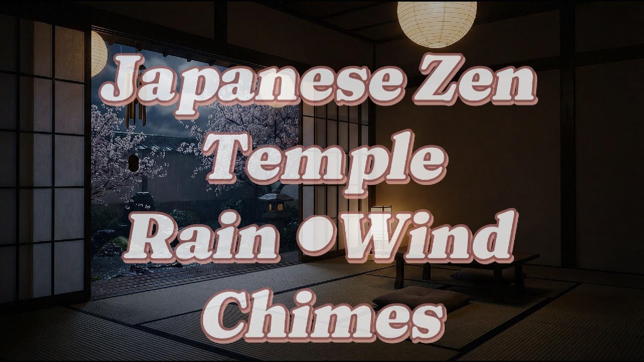 Sleep in a Japanese Zen Temple | Soft Rain, Wind Chimes & Distant Monk Chanting