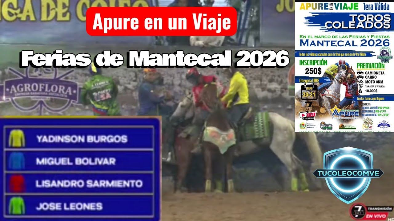 Apure en Un Viaje 1ra Valida, Mantecal Edo Apure 2026