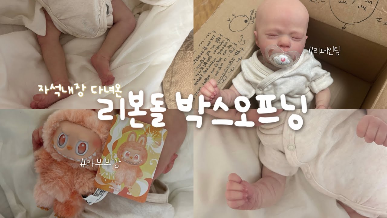자석내장 다녀온 리본돌 박스오프닝 | 라부부 | 용품선물 | 선물깡 | 아기인형 | reborndoll | popmart 