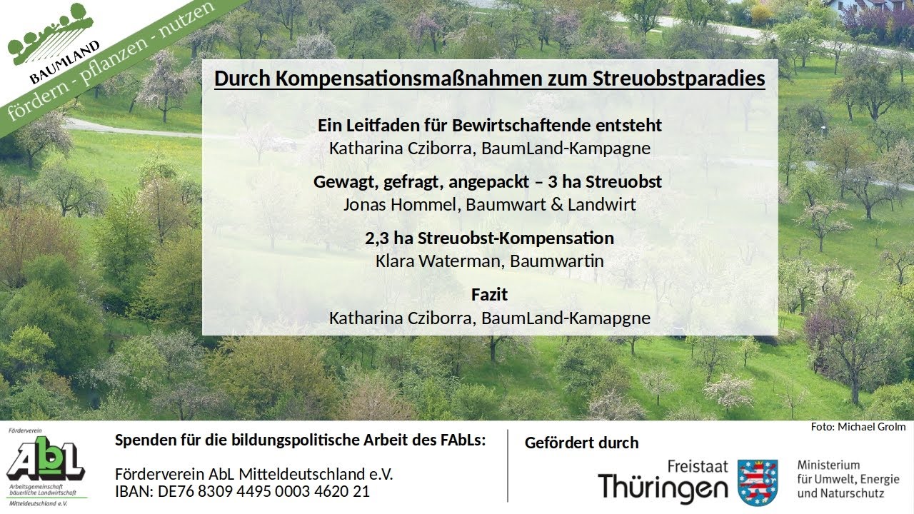 06 - Durch Kompensationsma&szlig;nahmen zum Streuobstparadies, Streuobstwiesenkongress Erfurt 2024