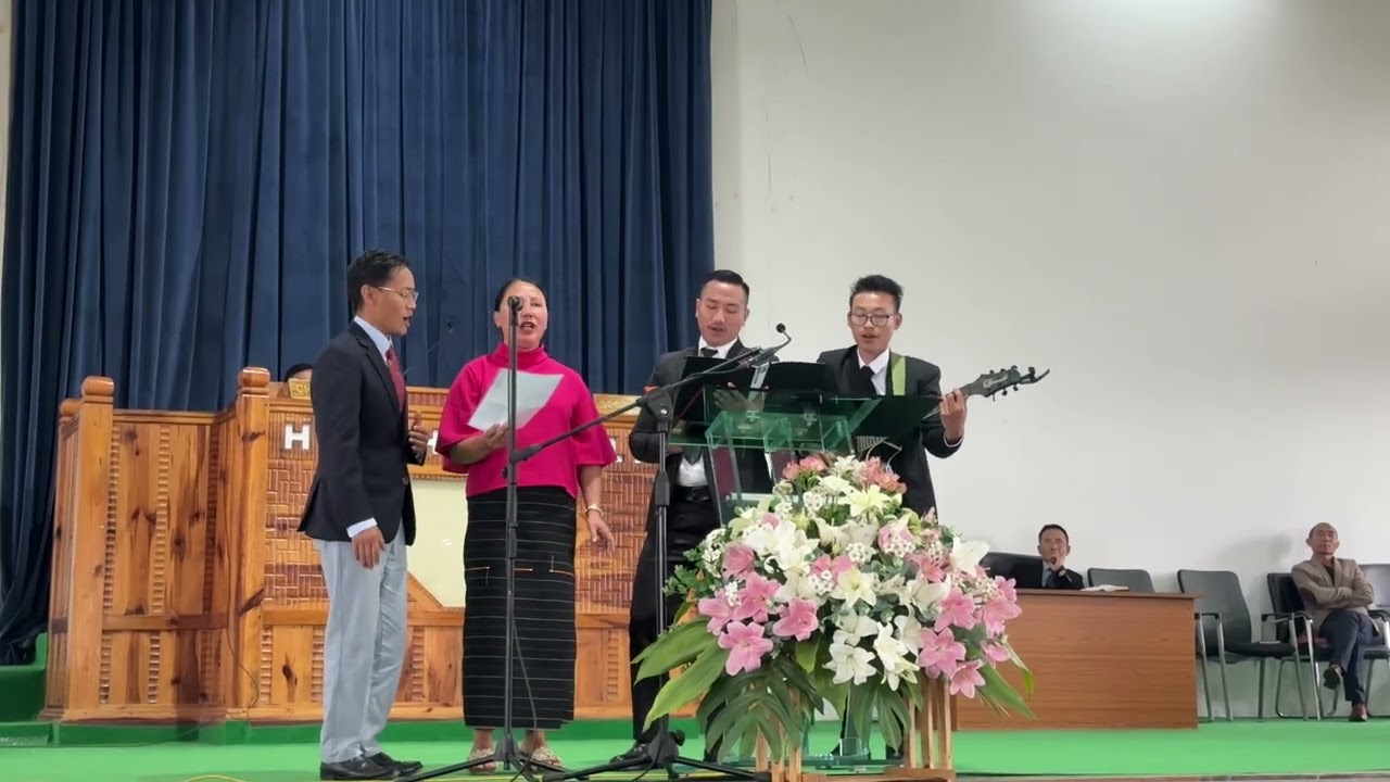 Pilgrim performed at Phüsachudü Baptist Church #with Rukuzo Ruho and wife @Zalesayi Tetseo
