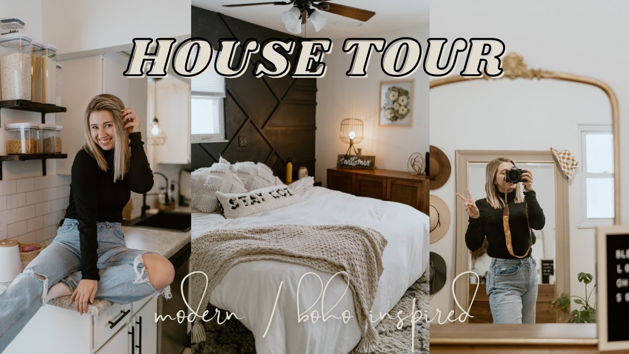 OUR FIRST HOME TOUR - modern boho inspired split level home tour