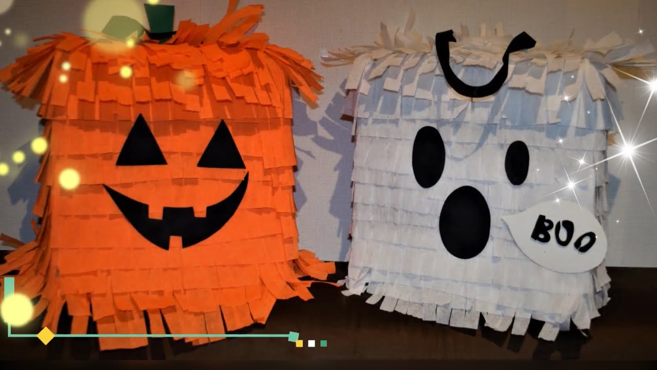 Piñatas de halloween con una caja reciclada, 📦 genial idea #piñatas  #halloween #dulceros