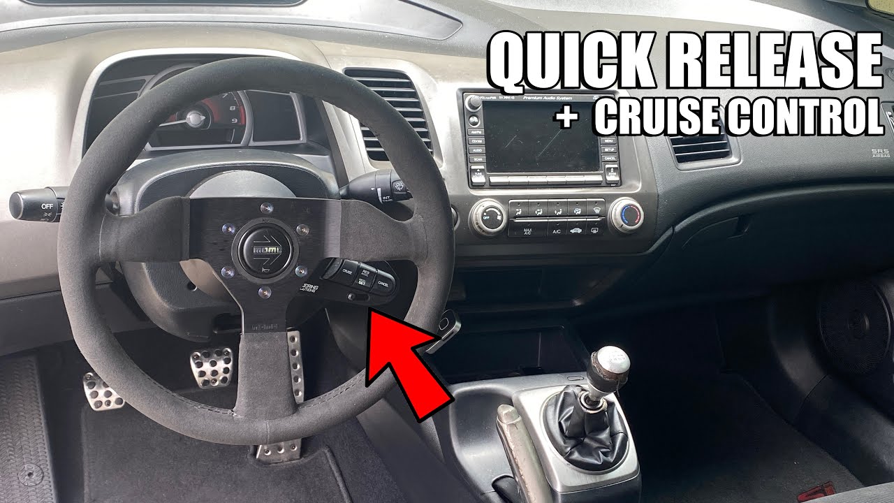 QUICK RELEASE  STEERING WHEEL SETUP INSTALL! (W/ Cruise Control) - 'Akira' 8th Gen Civic Si