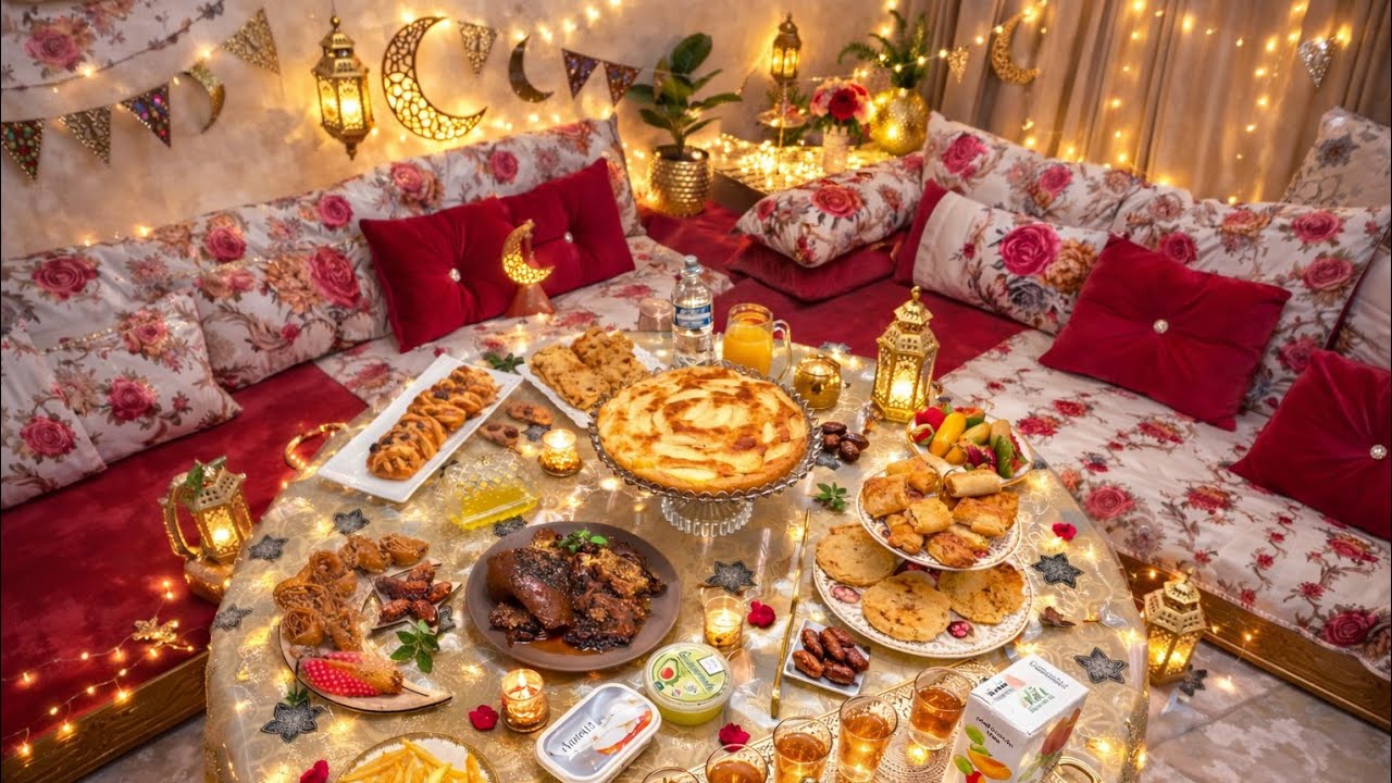 نهاري كامل في رمضان🌙منوالسحور للصبيطار🏨فطور متنوع ولذيذ🤤في وقت وجيز|لحم 🍖الراس... كيكة 🍎تفاح& حريشات