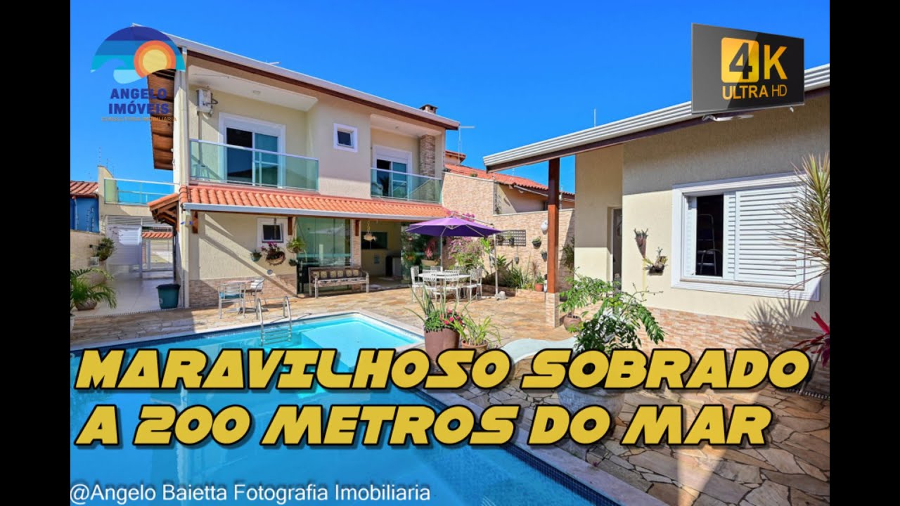 DESCUBRA ESTE MARAVILHO SOBRADO COM 4 DORMITÓRIOS A 200 METROS DA PRAIA EM PERUÍBE LITORAL SP