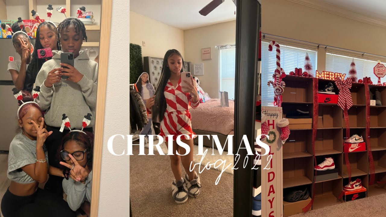 VLOG: SPEND CHRISTMAS WITH ME(hair, nails, opening gifts , family time , pictures )