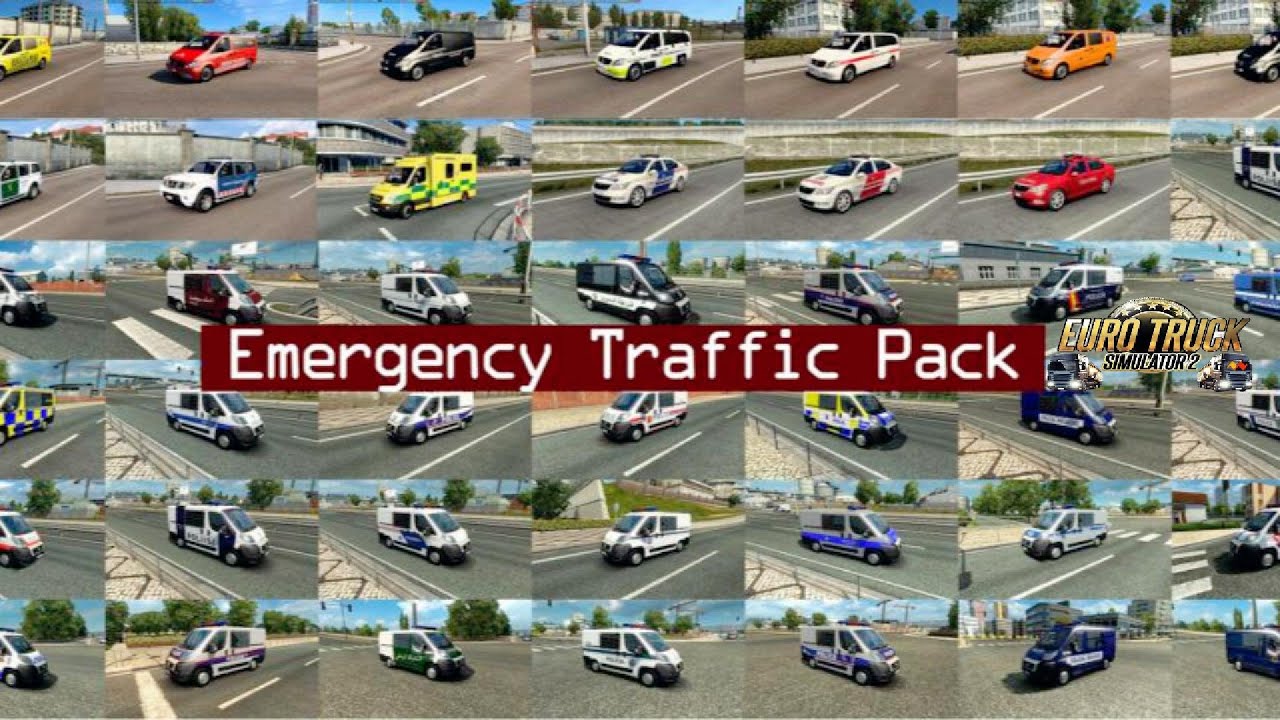 [ETS2]#free  Emergency Traffic Pack by TrafficManiac 🚒🚔🚑🚨#ets2mods #ets2mp #eurotrucksimulator2mods🚨