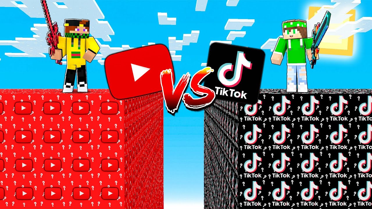 LUCKYBLOCK *TIKTOK* contro LUCKYBLOCK *YOUTUBE* su MINECRAFT!