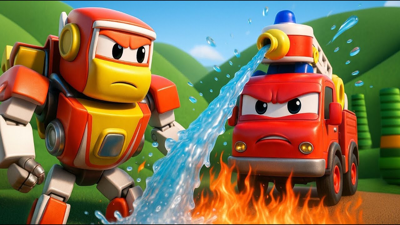 🤖 Robot Pompier à la rescousse ! 🚒 Robofuse | Véhicules de secours pour enfants