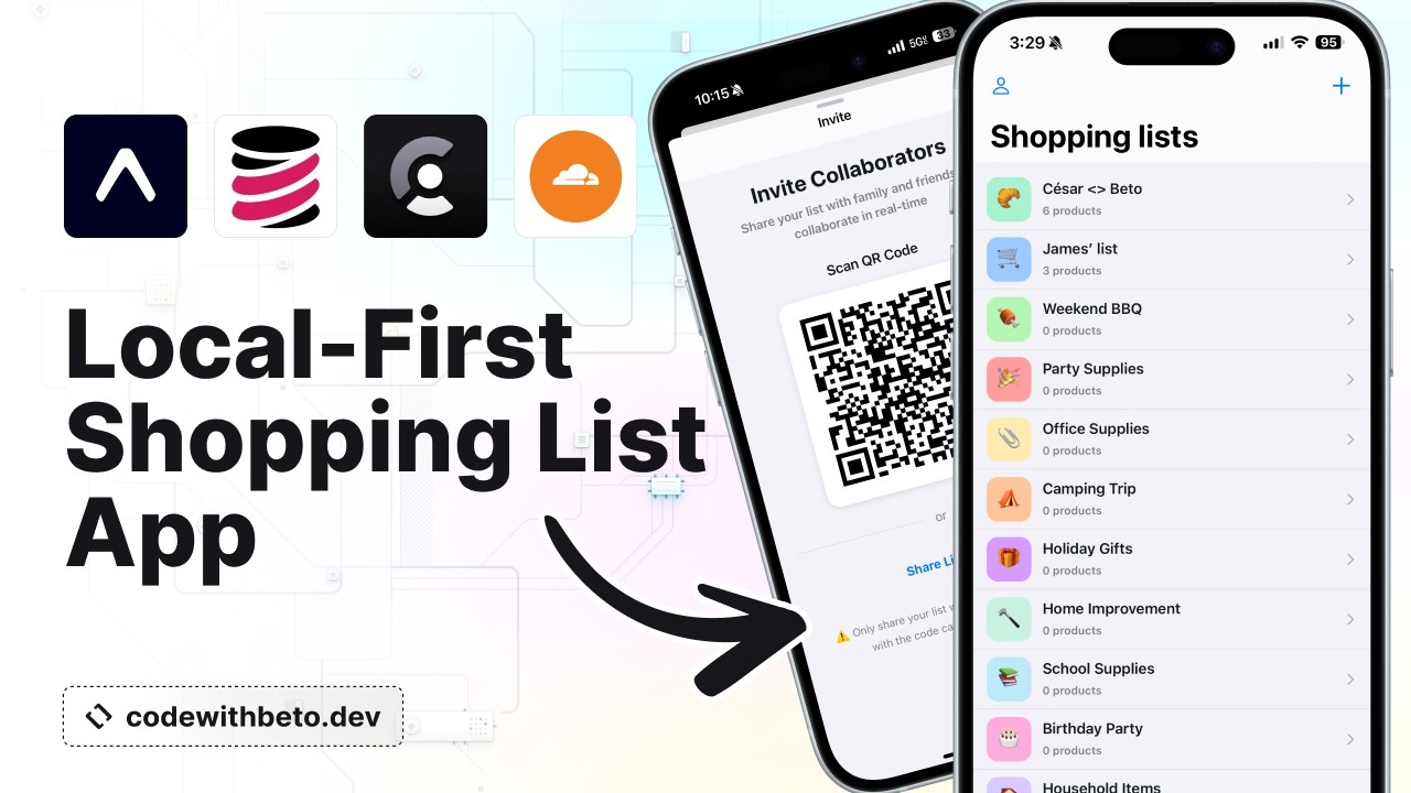 Build a Local-First Real-Time Shopping List App with Expo, TinyBase, Clerk & Cloudflare