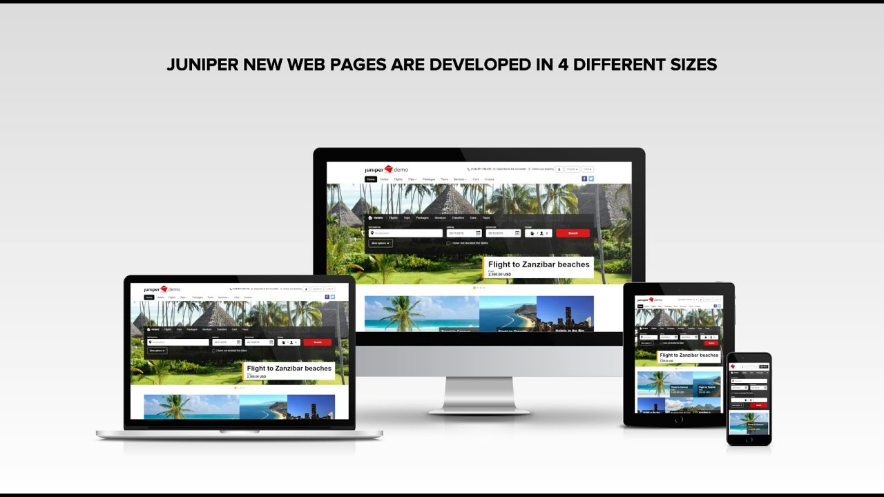 Juniper Responsive Demo Website - Booking Engine Innovating Travel Technology (English)
