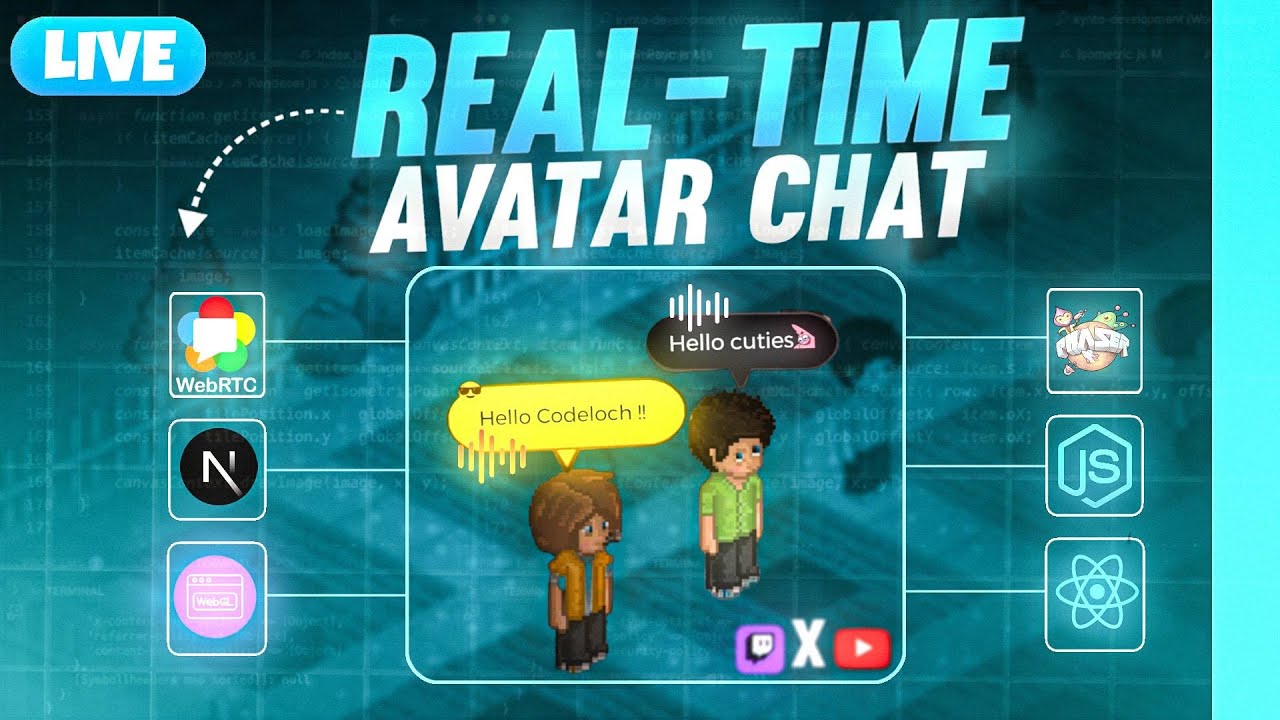 Live Coding Stream Night: 102 - Youtube Live Avatar Chat : react, phaser, webrtc, webgl, node