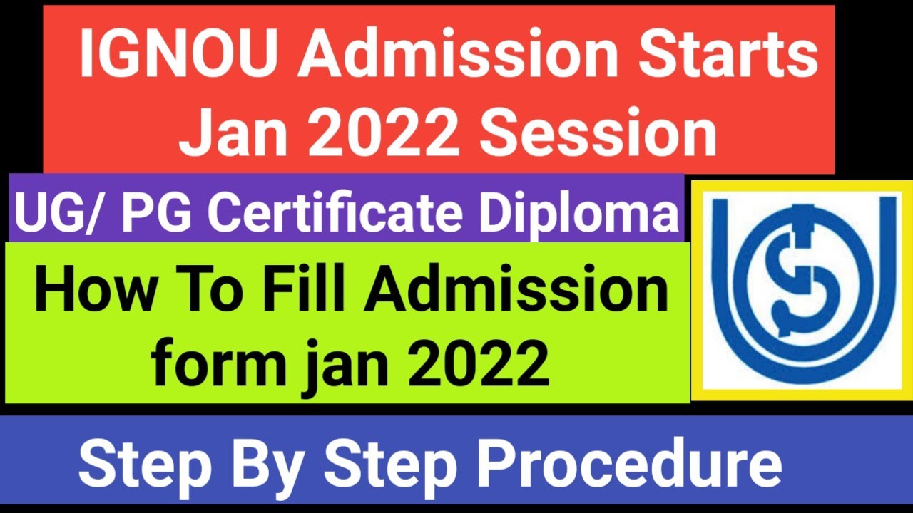How to fill Ignou Admission form January 2022 Session | IGNOU admission forms jan 2022 Session