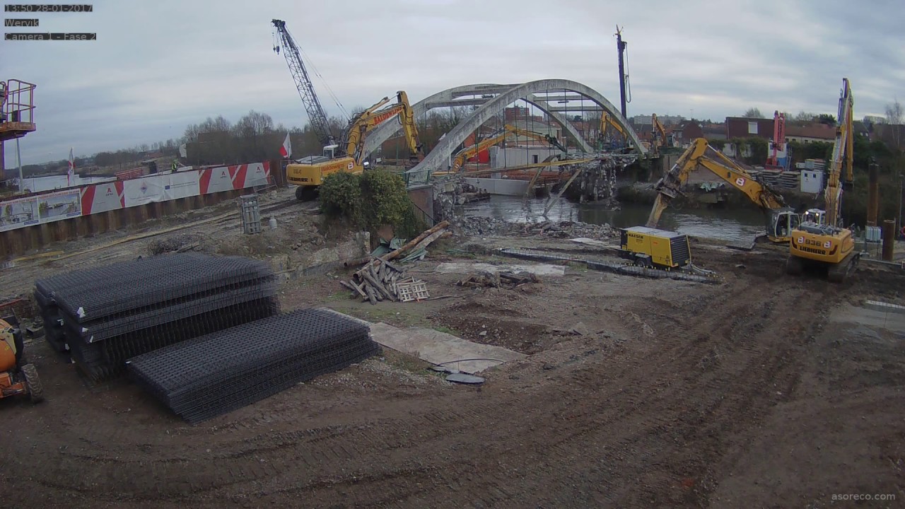 Timelapse afbraak brug Wervik