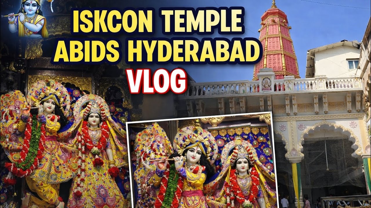 Iskcon Temple Hyderabad Abids🪈📿😌🙏💫#hyderabad #viral #youtube #iskcontemple #explore #kirshna #vlog 