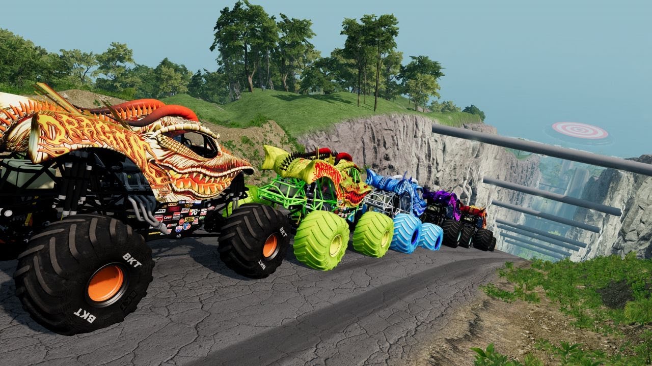 Epic High Speed Monster Truck Jumps & Crashes #48 BeamNG.Drive
