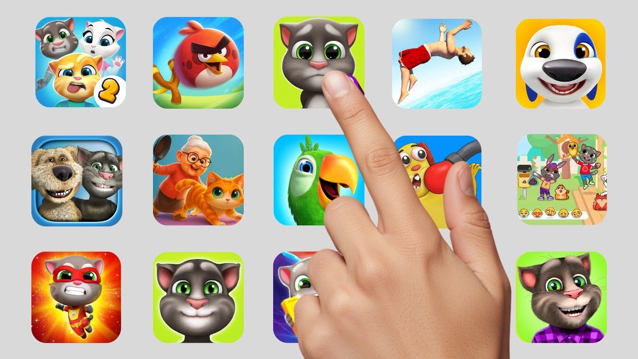 Talking Friends 2, Angry Birds 2, Kitty Vs Granny Battle, Subway Surfers, Talking Tom Gold Run,