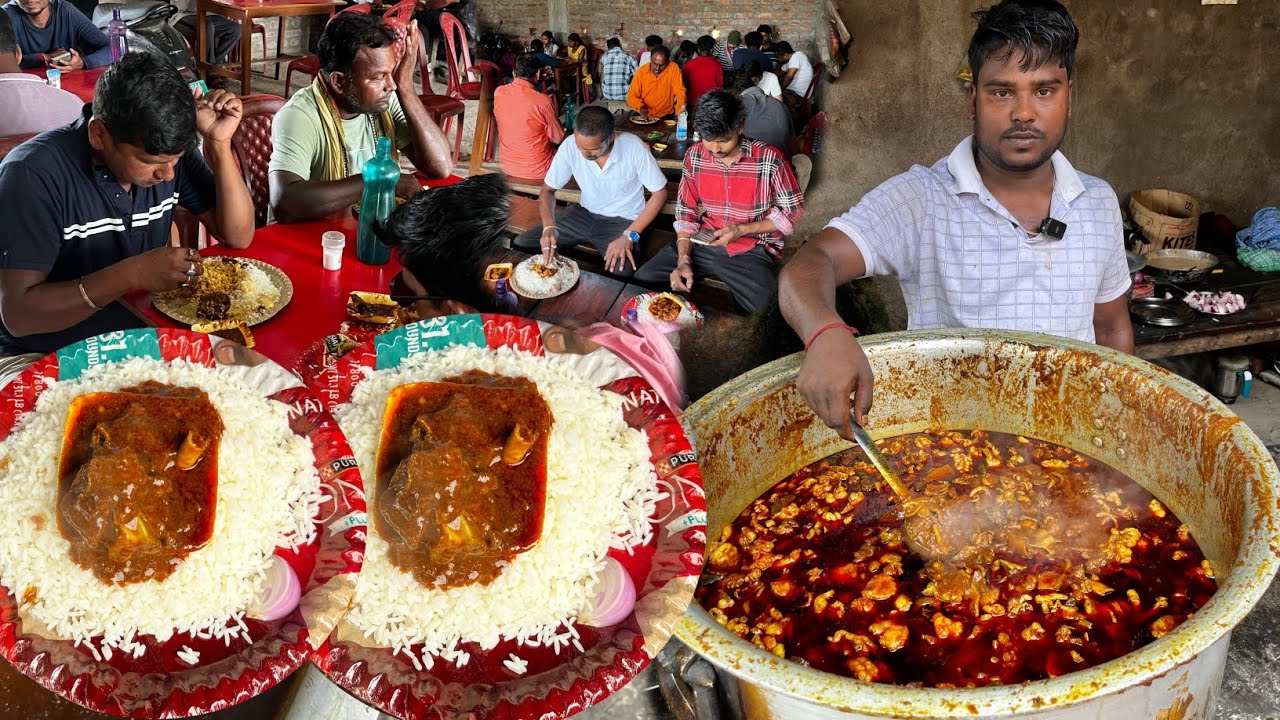 2Kg से शुरु किये थे आज 80Kg डेली खिलाते है | सिर्फ़ ₹90/- में भर पेट भोटी मटन चावल | Dumka Food |