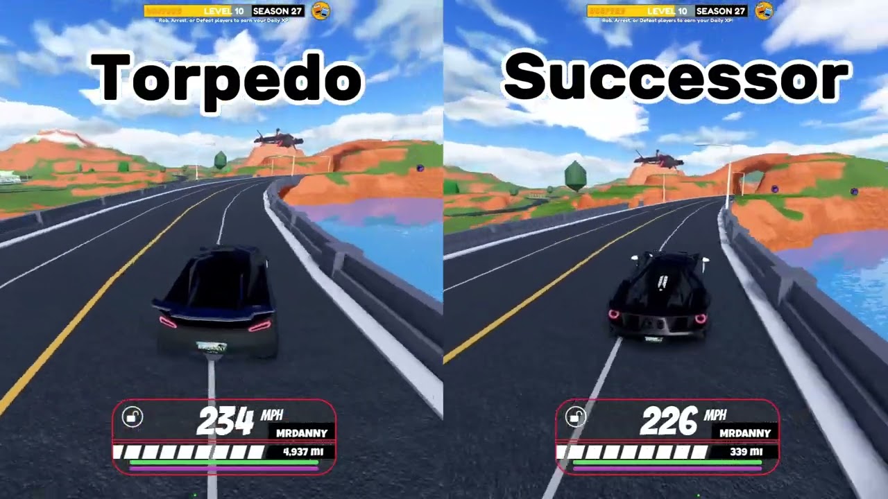 Torpedo VS Successor | Roblox Jailbreak Speed Test 2025