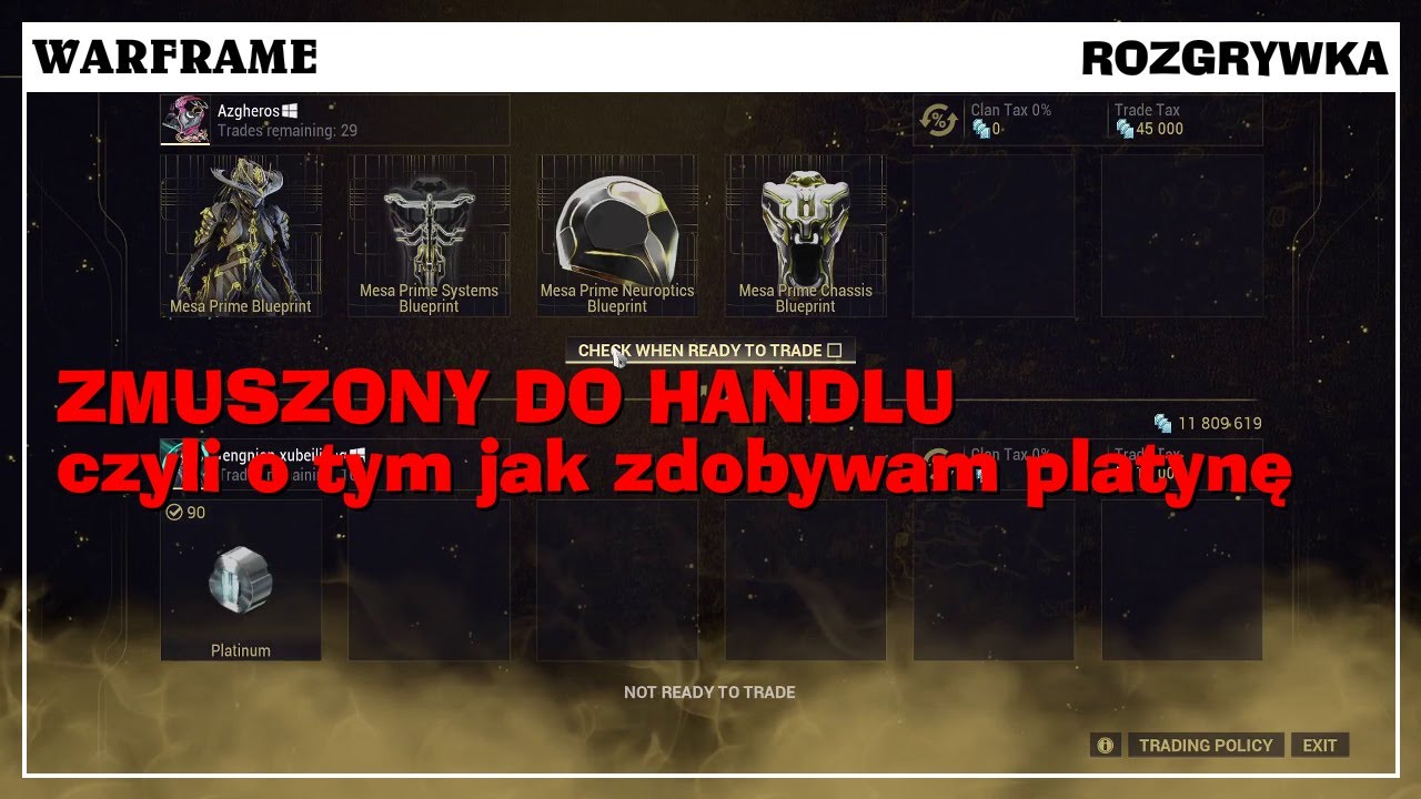 Warframe. Zmuszony do handlu.