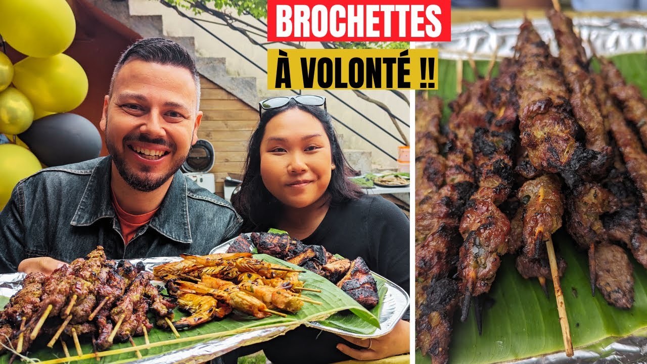 BARBECUE CAMBODGIEN : BROCHETTES à VOLONTÉ !! VLOG 1563