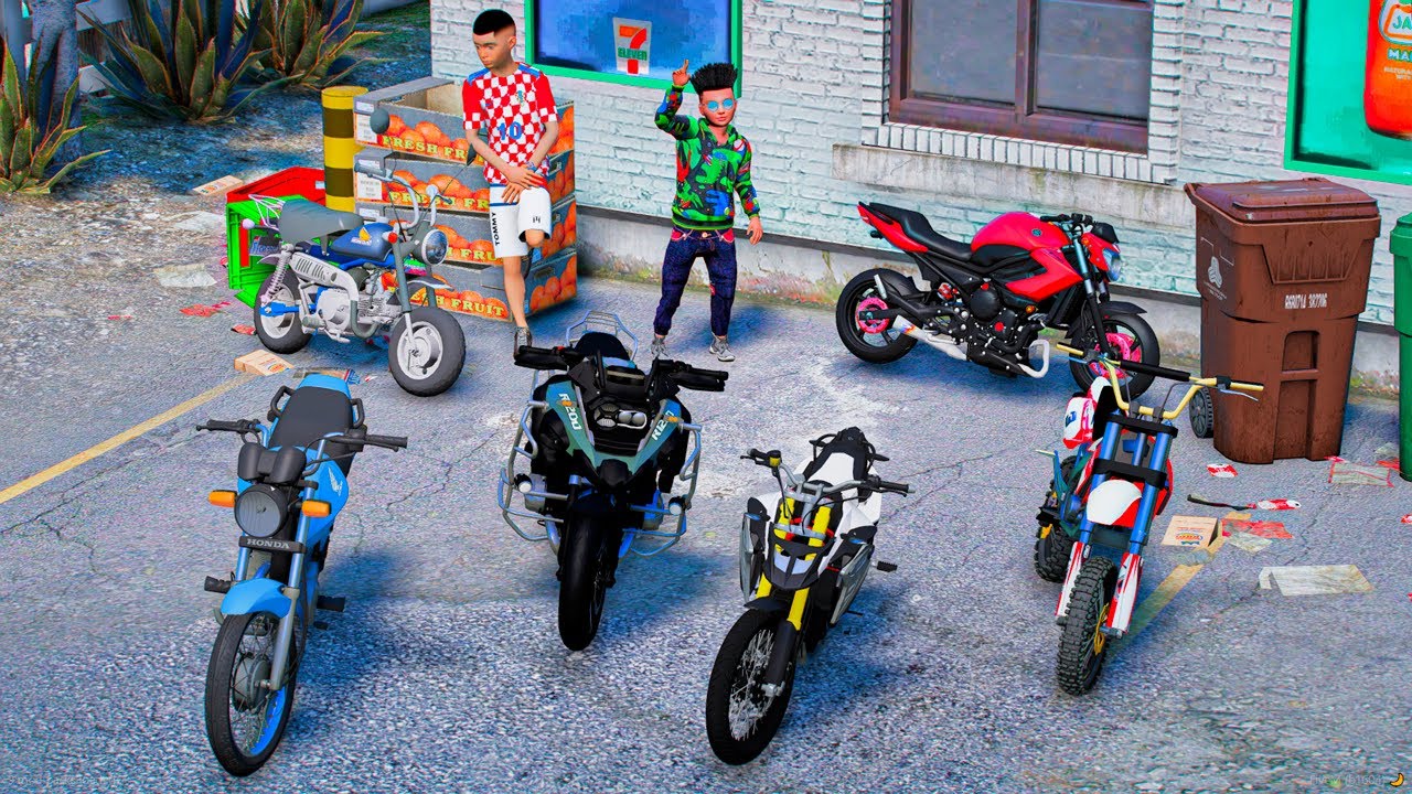 GTA V: MODS | COLECIONANDO MOTOS DE CRIANÇA RICA no GTA 5 O FILME