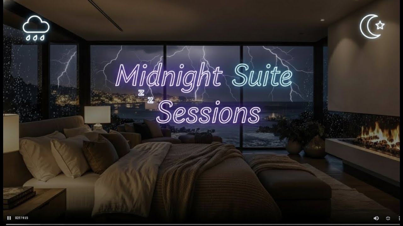 Deep Sleep Luxury Seaside Suite 🌧️🌊🔥Midnight Rain, Ocean Waves & Warm Fireplace for Total Relaxation