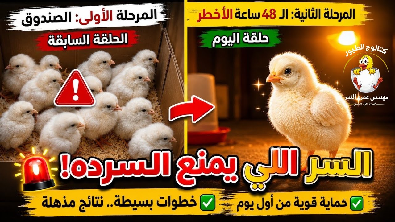 🐥 أخطر 48 ساعة في استقبال الكتاكيت (السر اللي يمنع الموت)!أسرار أول يومين🐓 #اكسبلور #كتالوج_الطيور 