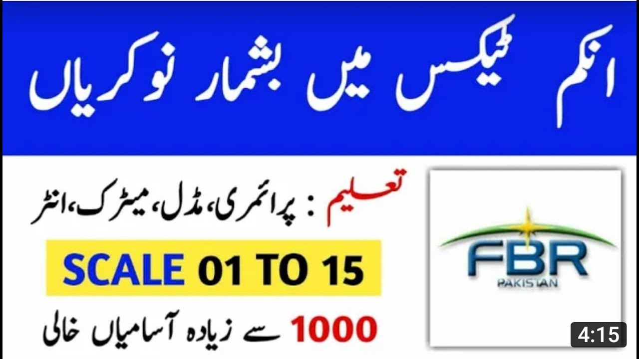 Fbr Jobs 2021