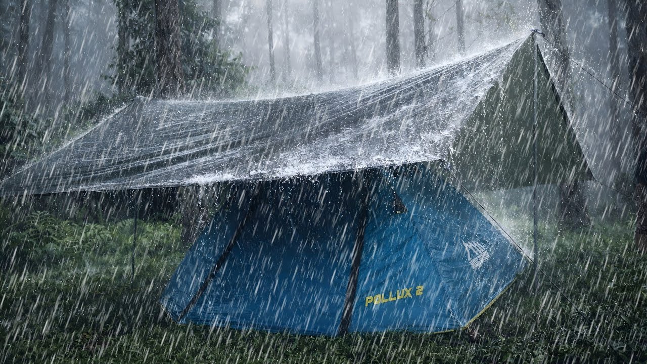CAMPING IN THE HEAVY RAIN‼️ ⛈️ CAMPING ALONE IN HEAVY RAIN AND THUNDERSTORM. 