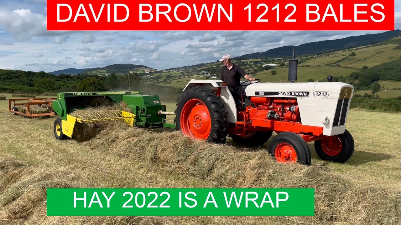 HAY 2022 IS FINISHED. DAVID BROWN 1212 ON THE BALER AND GETTING READY FOR HARVEST