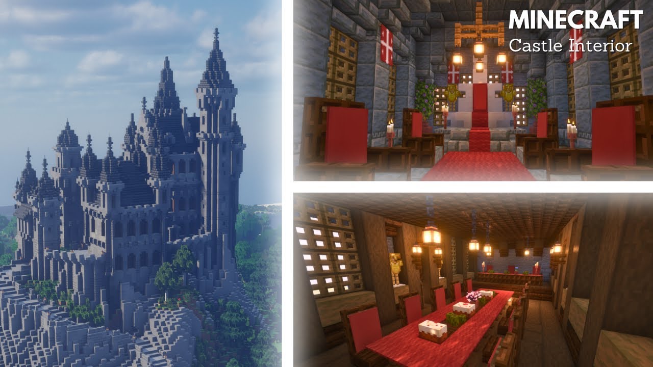 Minecraft: How to decorate a Medieval Castle Interior | Minecraft Tutorial