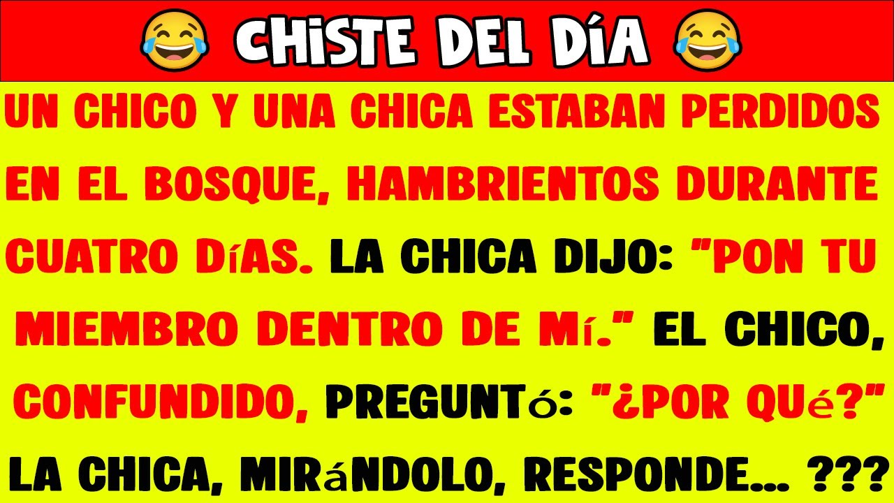 👉 Chiste del Día 😂 Un Chico y Una Chica Perdidos en el Bosque