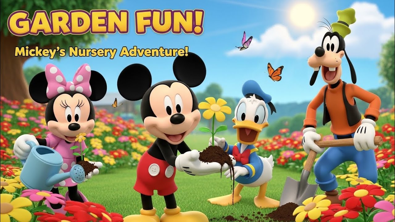Mickey Mouse Nursery Garden Adventure 🌼 Planting Beautiful Flowers with Friends