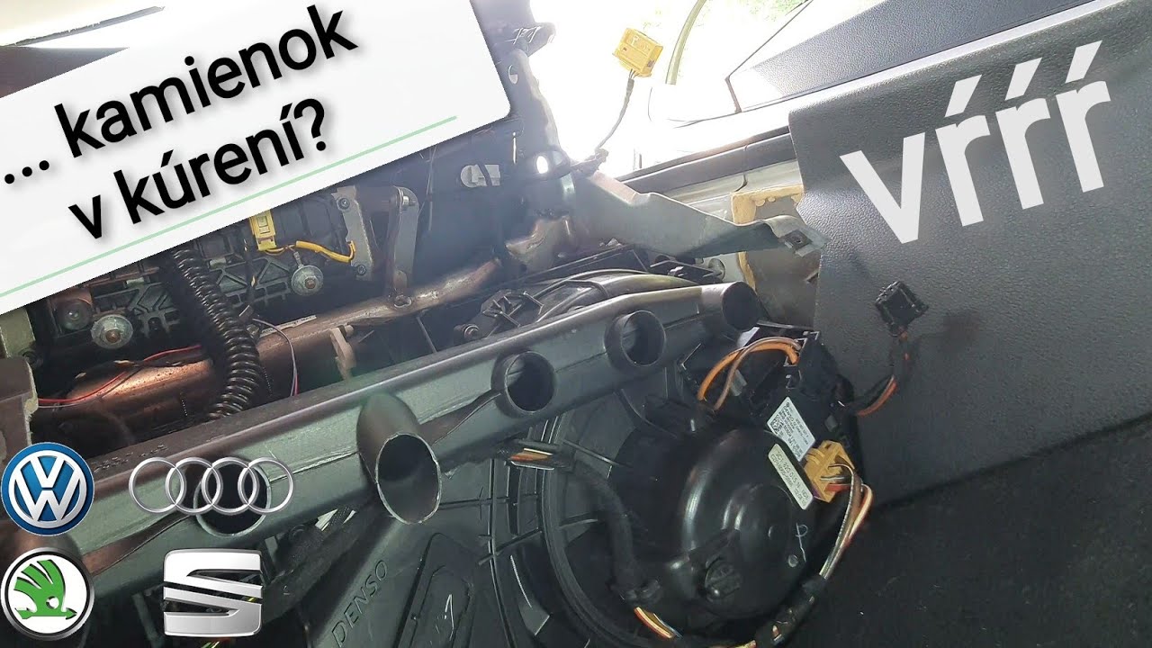 Demontáž ventilátora kúrenia VW group  - čistenie - kontrola servomotorov climatronic