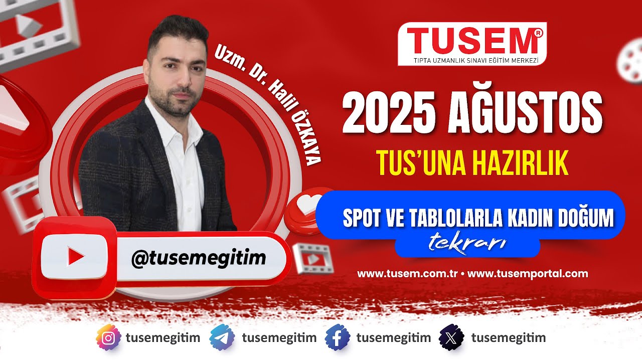 🎯 2025 Ağustos TUS Sınavı İçin Kadın Doğum Hızlı Tekrar Videosu Yayında! 🎯