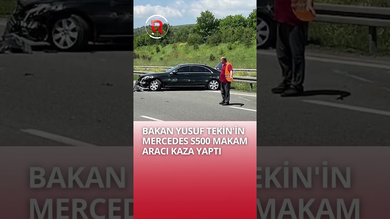 BAKAN YUSUF TEKİN'İN MERCEDES S500 MAKAM ARACI KAZA YAPTI!  #haber #shortsvideo #bakantekin #trafik